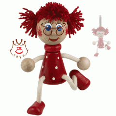 MÁŇA DŘEVĚNÁ FIGURKA NA PRUŽINĚ